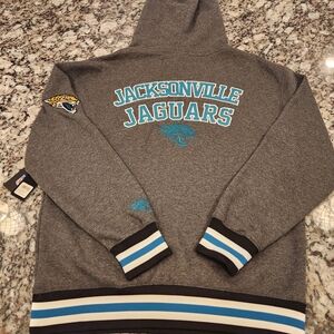 BNWT NFL Jacksonville Jaguars Ultra Game Gray And Teal Embroidered Hoodie